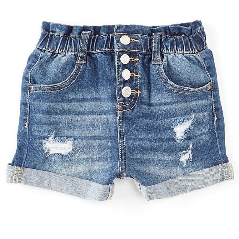 Hippie Girl Shortie High Rise Elasticated Waistband Denim Girls Shorts Size 6x